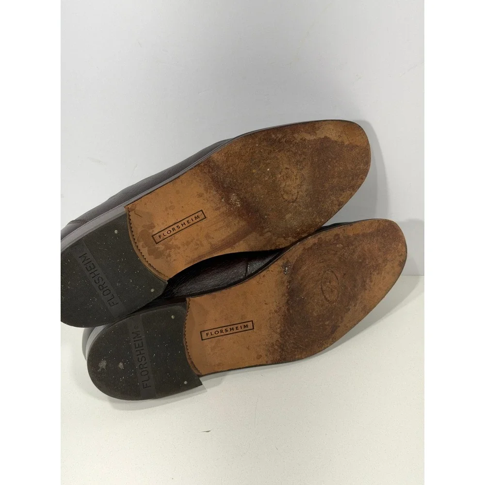 Florsheim Mens Dark Brown imperial Leather Bit Loafer Silver Hardware Dress Shoe